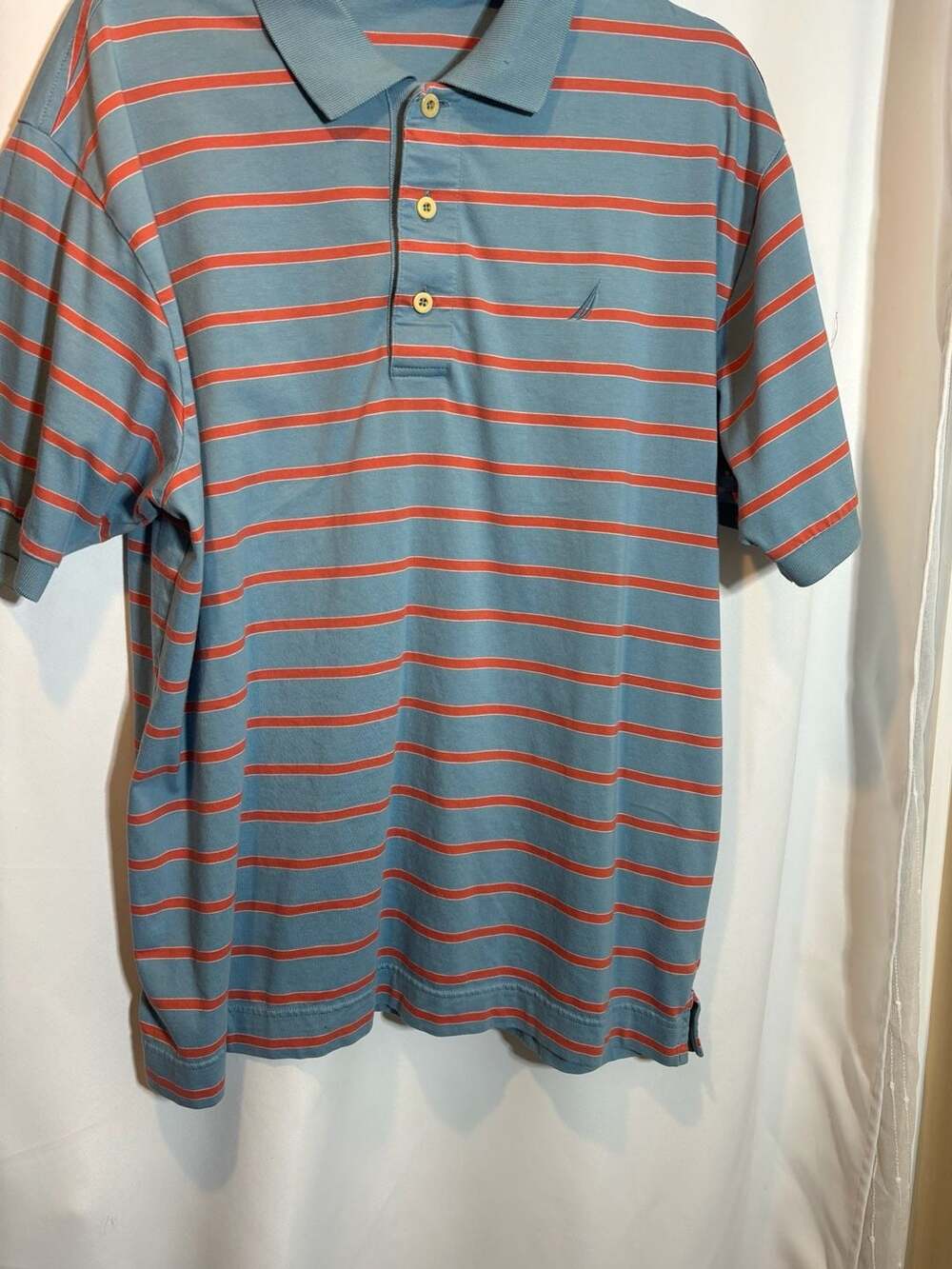 Nautica Men's Pima Cotton Striped Polo Shirt Size Large